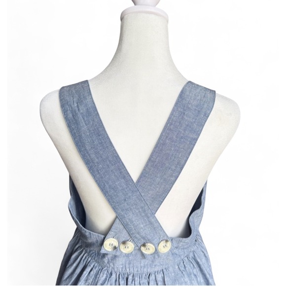 Free People Mini‎ Dress Blue Chambray Sz S Summer Vacation Cute Romantic Boho - Picture 12 of 15